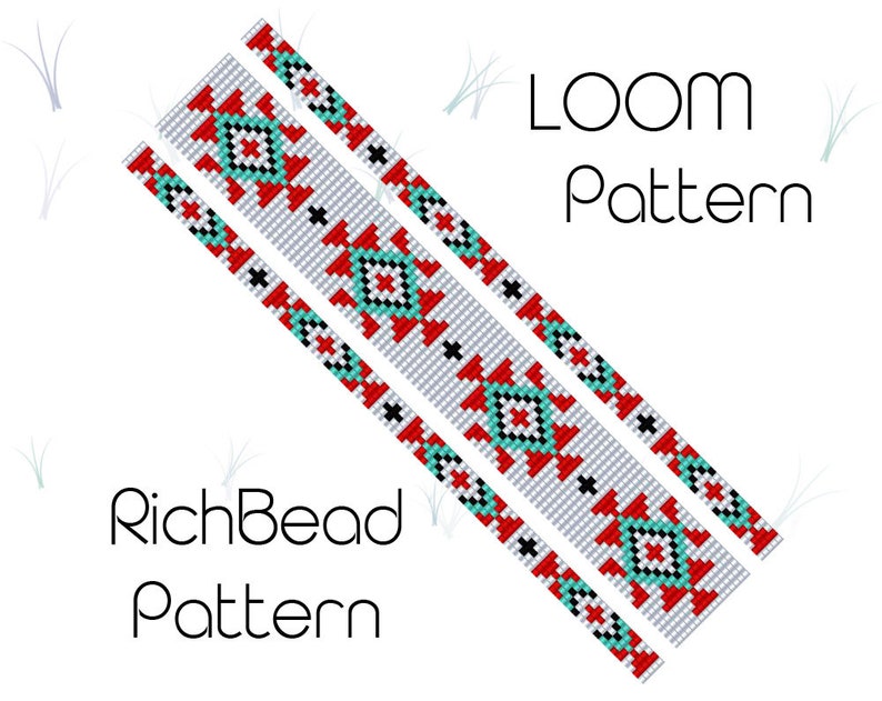 Bead loom patterns native american Tribal seed bead bracelet patterns Narrow bracelet Loom weaving Delica bead patterns