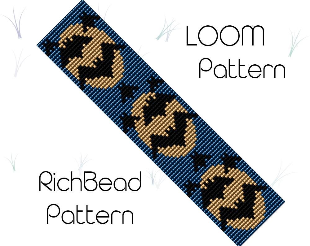 Halloween Beaded Loom | Peyote Stitch Bracelet Patterns With Bat and ...