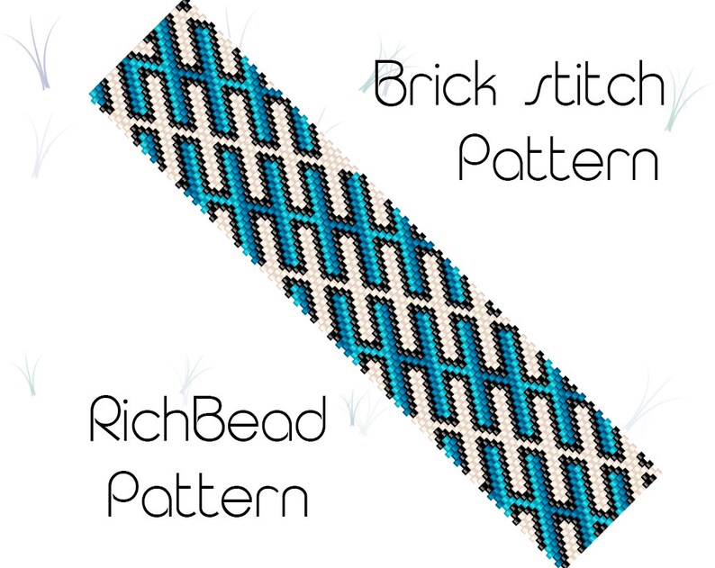 Brick Stitch Bracelet Patterns Peyoted Beaded Bracelet Pattern Etsy