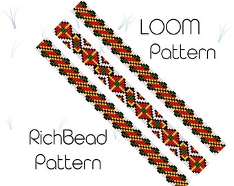 Patrones de pulseras de cuentas finas Patrones de telar de cuentas pdf Patrones de cuentas de puntada cuadrada Patrón de pulsera de cuentas de semillas Miyuki delica PDF