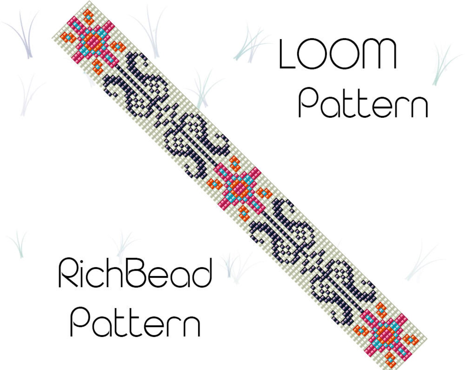 Seed Bead Loom Bracelet Pattern Beadweaving Patterns Beginner Etsy