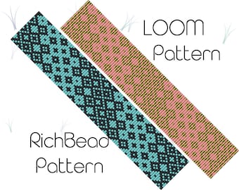 Bead loom muster armband muster Perlen armband muster Seed bead loom Perlen muster Delica webmuster PDF