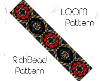 Flower beaded bracelet pattern Bead weaving loom bracelet patterns Loom beading patterns Bead loom pattern Bead loom bracelet pattern 27 row