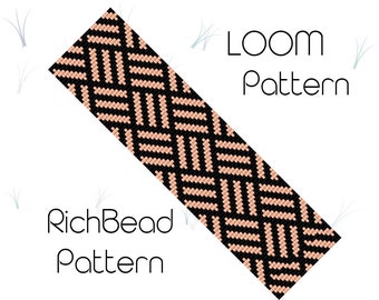 Mönster för Delica pärlvävstolsarmband Mönster för fyrkantsstygnspärlor Mönster för seed bead loom-armband Mönster för pärlvävstolsarmband PDF