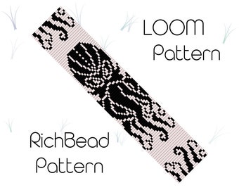 Octopus beaded bracelet pattern Seed bead loom patterns bracelet Loom beading pattern Beadweaving miyuki delica pattern Sea kraken PDF