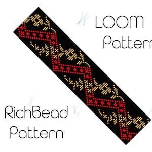 Flower bead loom bracelet patterns Floral seed bead loom patterns Miyuki delica beadweaving patterns Bracelet beading PDF