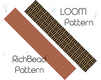Bead loom patterns bracelet Loom beading pattern PDF - Geometric