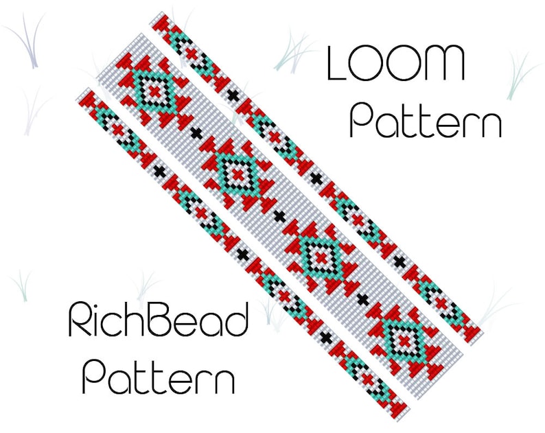Bead loom patterns native american Tribal seed bead bracelet patterns Narrow bracelet Loom weaving Delica bead patterns