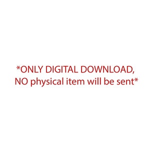 K&ouml;nnte beinhalten: Text auf wei&szlig;em Hintergrund, der lautet: *NUR DIGITALER DOWNLOAD, KEIN physischer Artikel wird versandt*