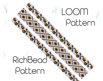 Blumen schmale Perlen-Webstuhl-Muster Armband Perlen-Webstuhl-Muster download Florale dünne Perlen-Webstuhl-Muster Miyuki delica Manschette PDF WORD CHAPT