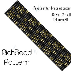 Snowflake stars even count peyote beaded bracelet pattern Christmas beadwork delica miyuki bracelet pattern Beadweaving PDF DIY Xmas Winter