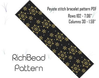 Peyote Stitch Snowflake Star Bracelet Pattern (PDF Download)