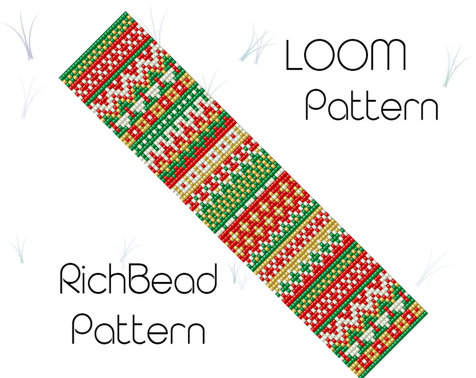 Set of 5 Christmas bead bracelet patterns Beading patterns pdf Etsy