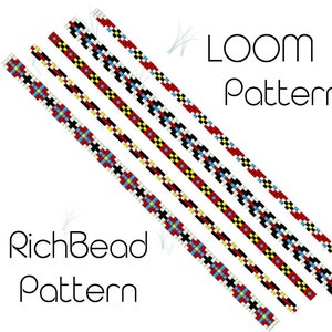 Narrow bead loom bracelet patterns Bead loom patterns Beading loom bracelet patterns Skinny beaded bracelet pattern PDF Digital download