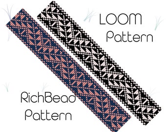 Geometric seed bead loom patterns bracelet Miyuki delica beaded pattern Beadwork jewelry PDF Instant download