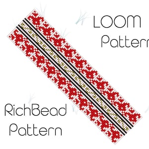 Flower beaded bracelet pattern Seed bead loom patterns bracelet Loom beading pattern Beadweaving miyuki delica pattern PDF WORD CHAPT