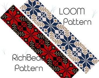 Weihnachten Stern rocailles perlenarmband muster muster perlenwebgerät muster armband perlenweben muster Delica miyuki cuff perlenmuster loom weben