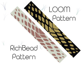 Loom beaded pattern Beadweaving pattern Loom pattern Miyuki pattern Loom bracelet pattern for beading Bead jewelry patterns Beadwork pattern