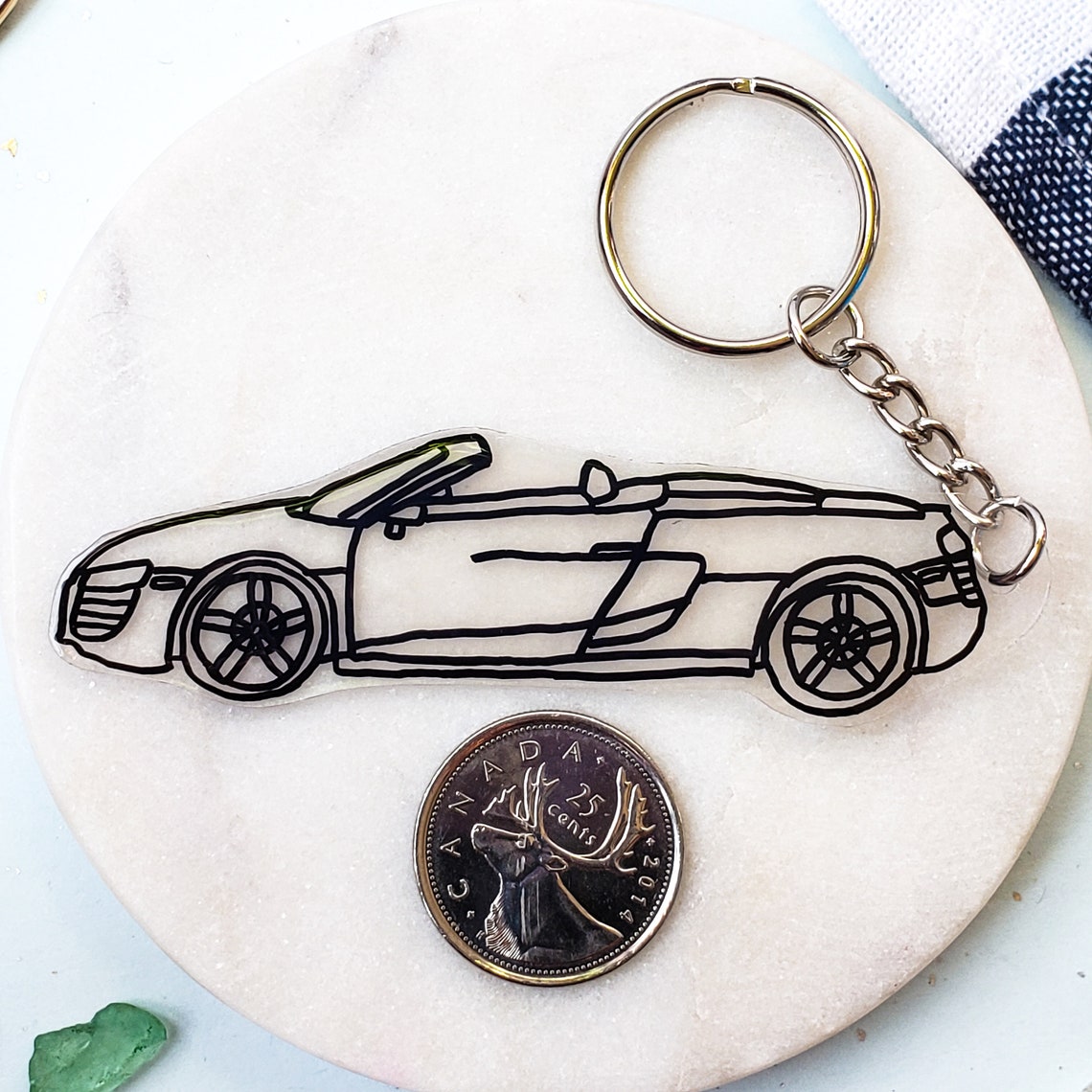 Custom Car Minimal Line Drawing Keychain Car Keychain Car Etsy