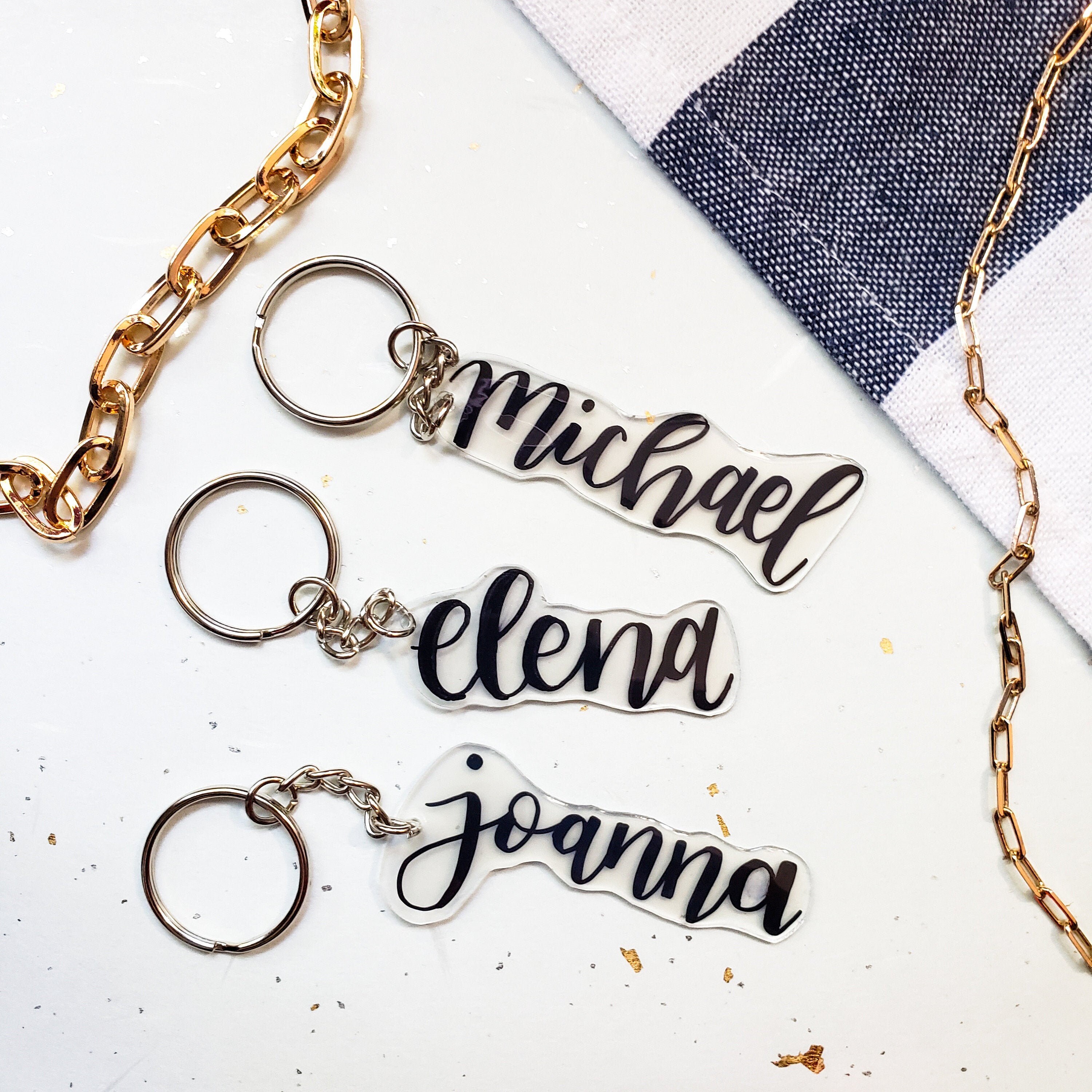 Custom Name Keychain Personalized Name Keychain Customizable Etsy