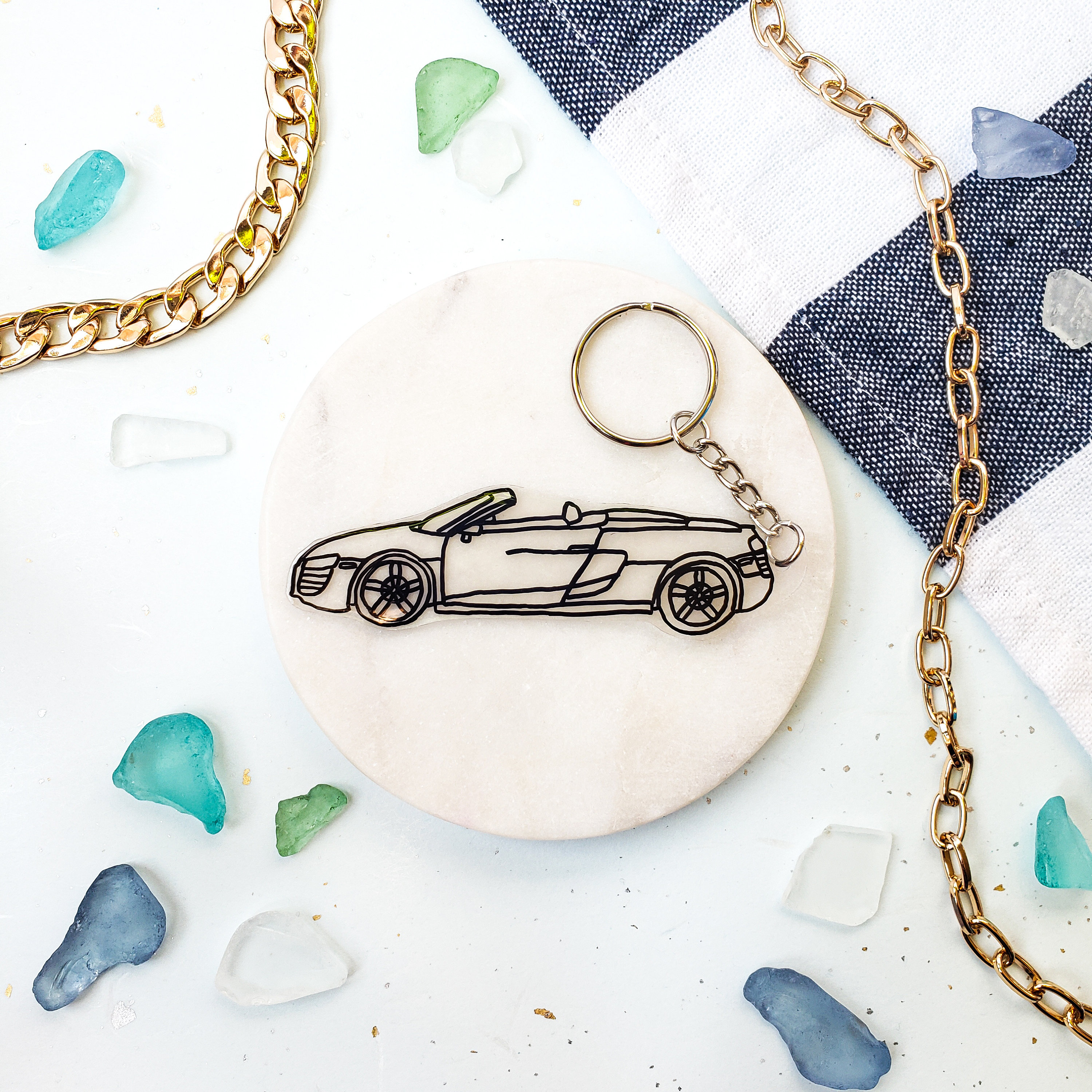 Custom Car Minimal Line Drawing Keychain Car Keychain Car Etsy