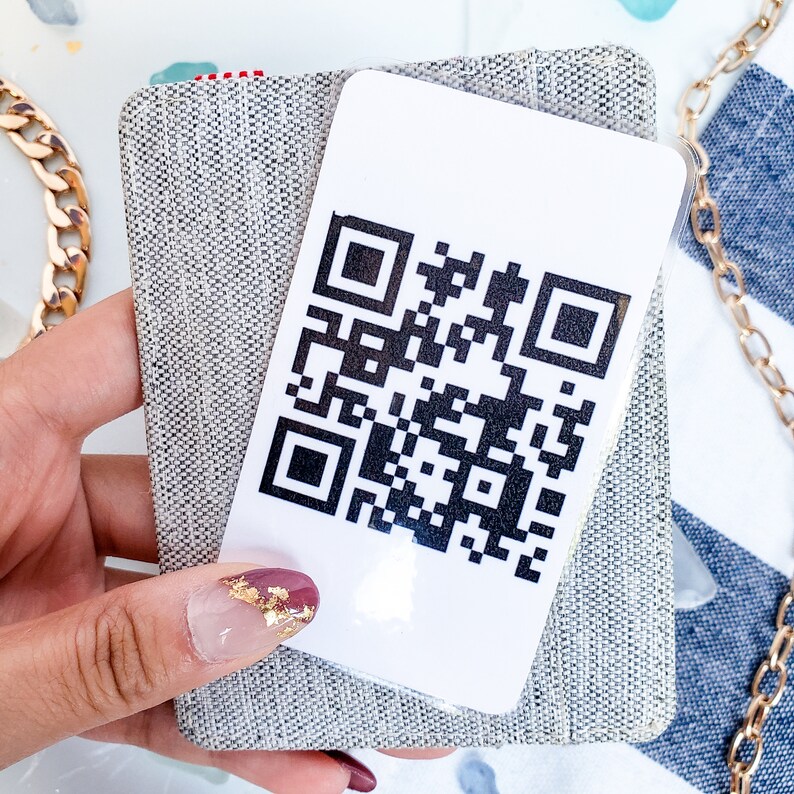 Custom QR Code Wallet Card QR Code Business Card Scannable Etsy