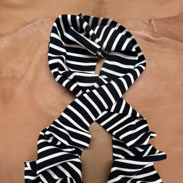 BLACK & KHAKI COLORBLOCK STRIPE SCARF main image 1