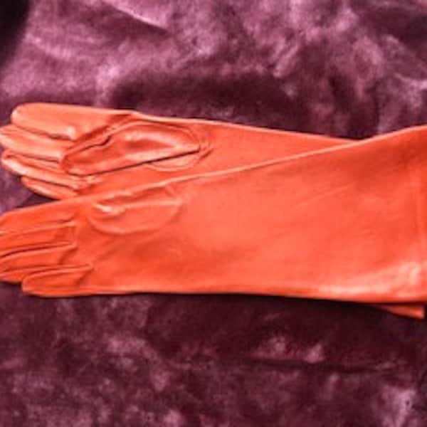 unlined long women sheep leather gloves