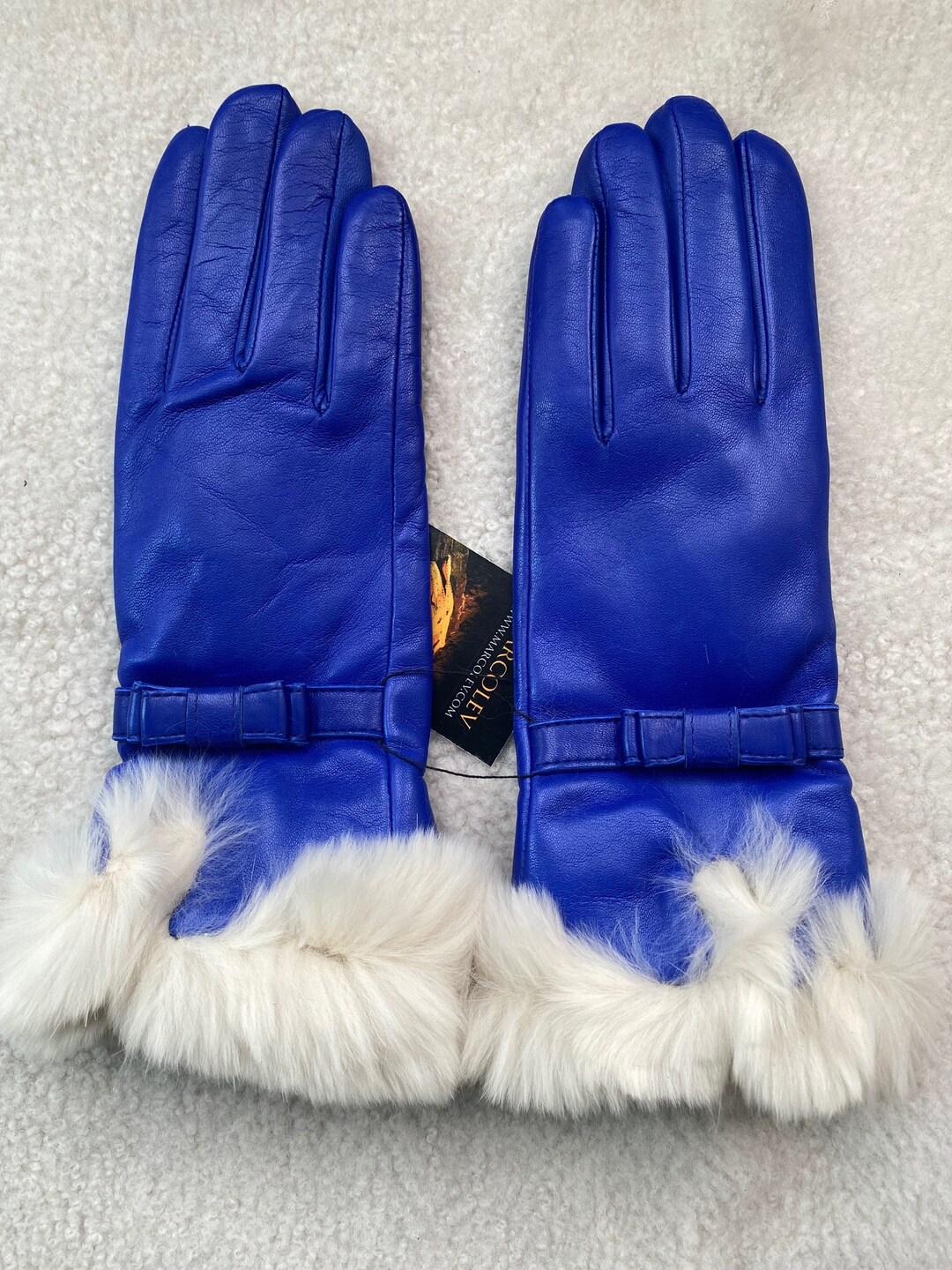 Women Winter Gloves With Rabitt Fur Etsy