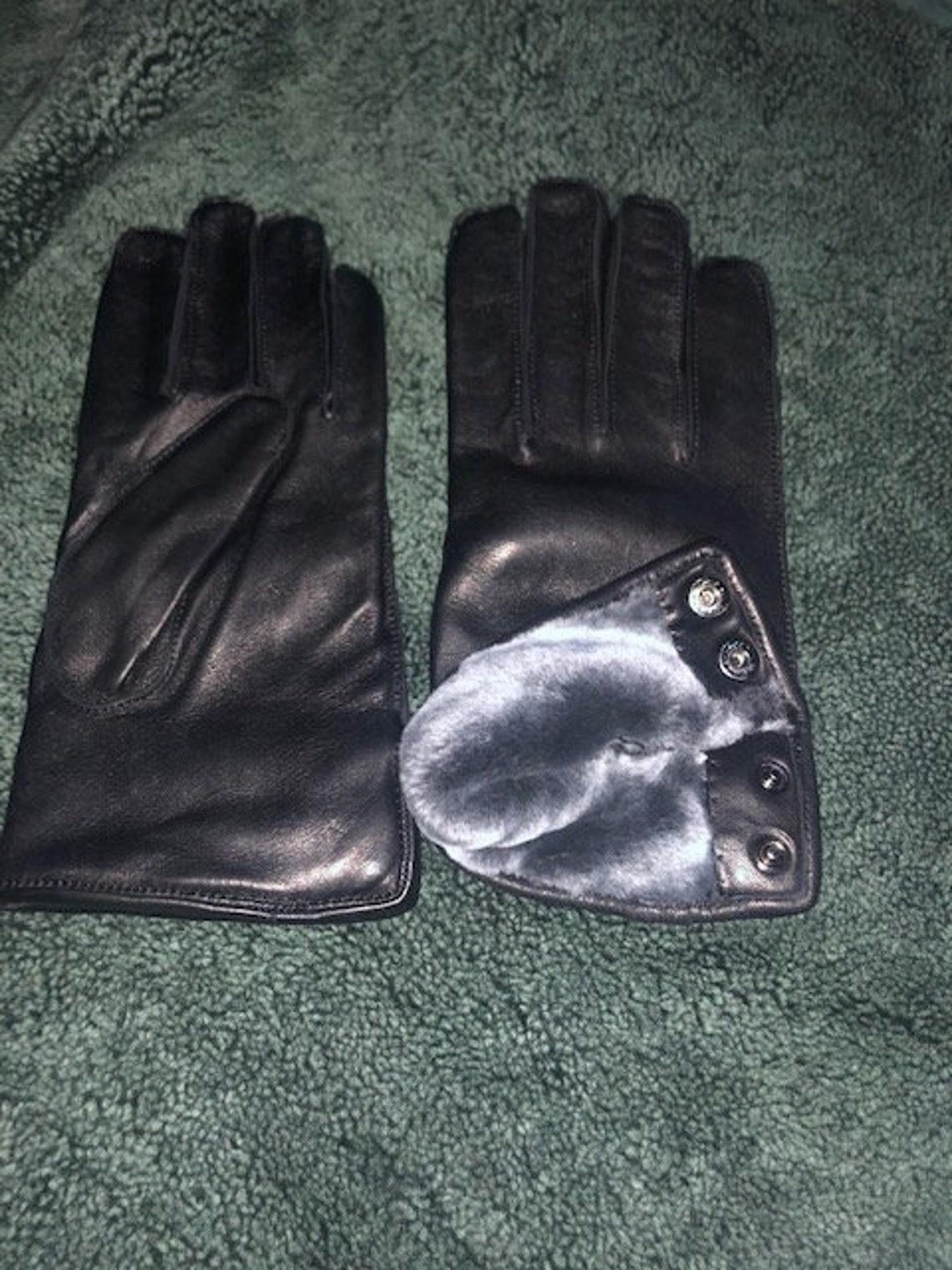 ITALIAN LEATHER GLOVES With Fur Etsy