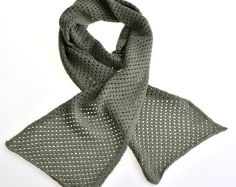 Bufanda de lana merino - Verde/Beige