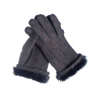 Men's Winter Leather Gloves Shearling Fur Gloves