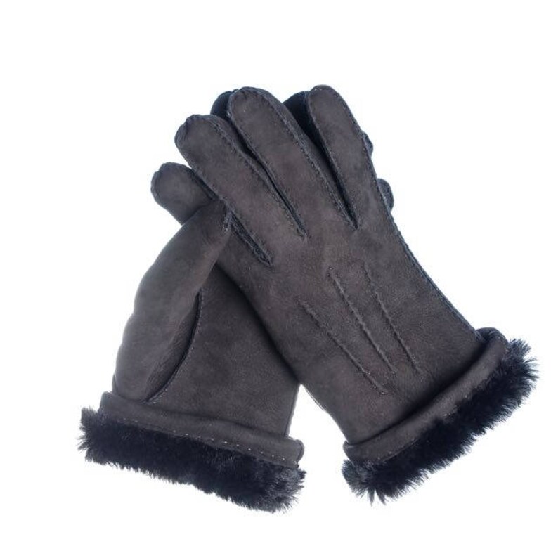 Men's Winter Leather Gloves Shearling Fur Gloves Etsy Canada