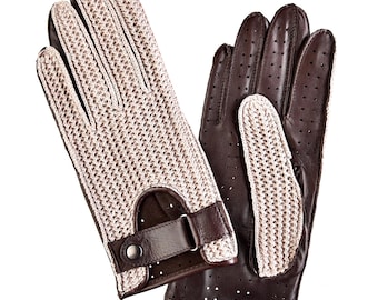 Nappa Leather Driving Gloves: Crochet Detail, Bike Rides