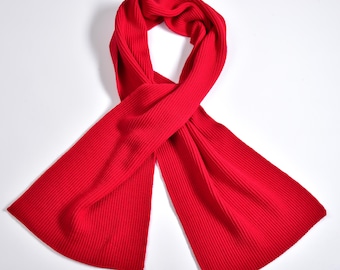 Merino Wool Scarf - Red