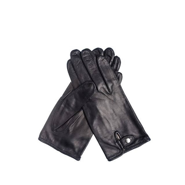 GLOVES IN BLACK LAMBSKIN MIX WOOL 465071