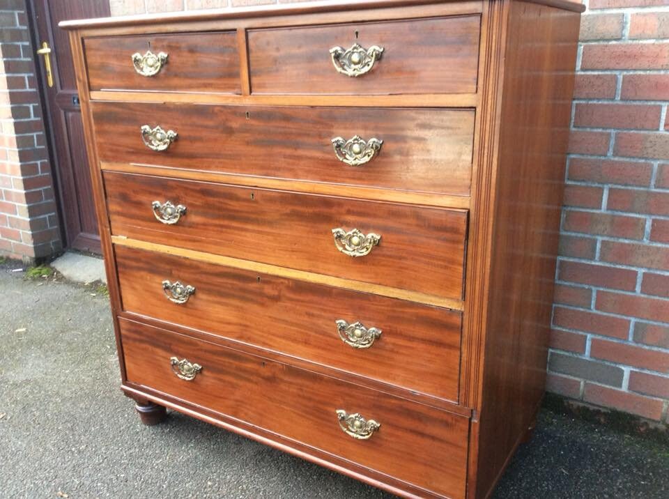Large Set Of Mahogany Chest Of Drawers Bank Of Drawers Etsy