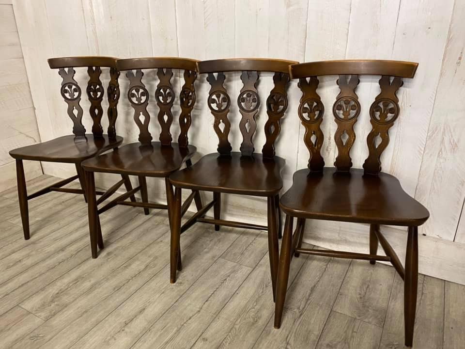 Set Of 4 Vintage Ercol Chairs