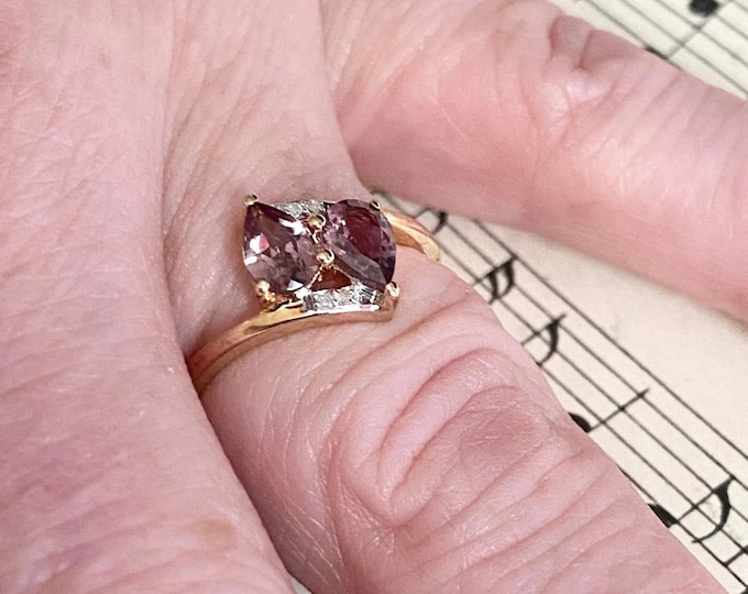 10K Gold Diamond and Gemstone Ring Size L