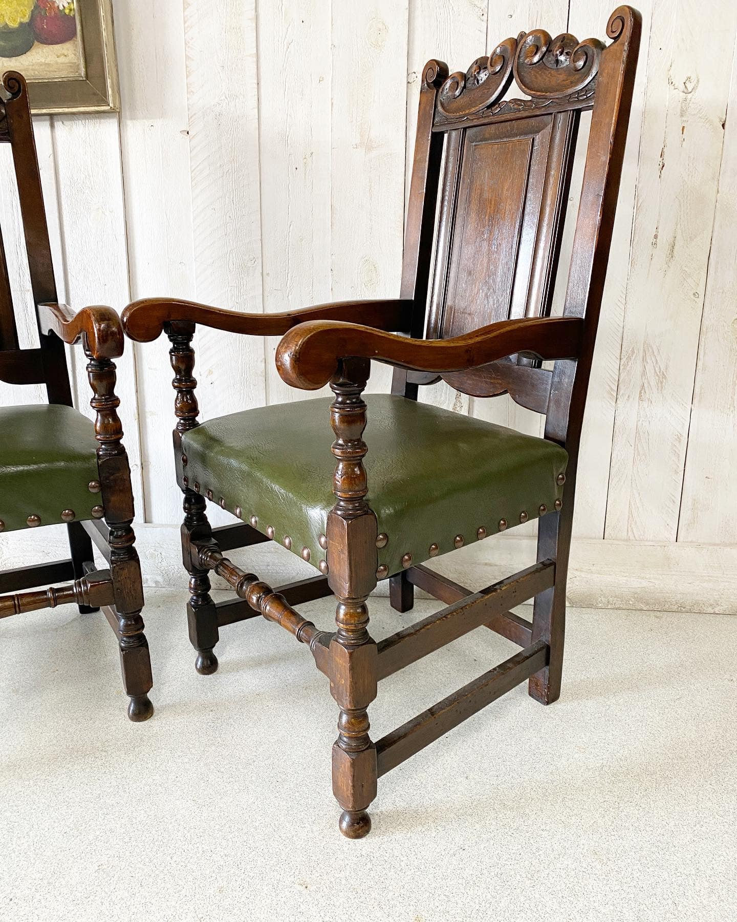 Antique Ipswich Oak Dining Chairs Set of 6 Etsy UK