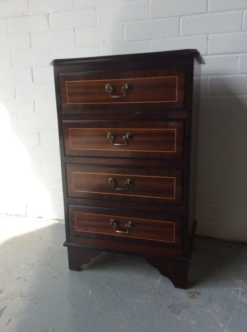 Compact Mahogany Chest Of Drawers Bedside Drawers Etsy
