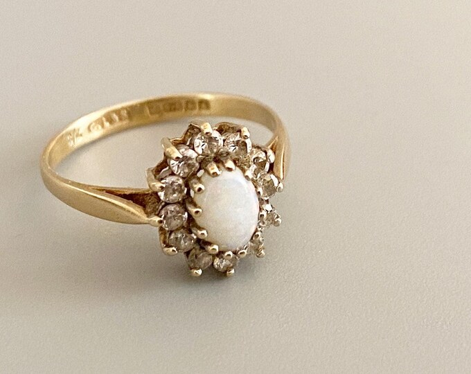Gold and Opal Ring Size K