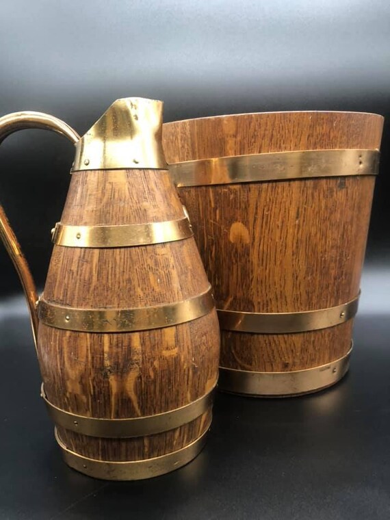 French Oak Coopered Bucket and Jug Etsy UK