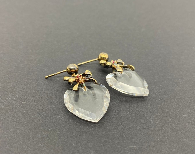 Vintage Silver Lenox Crystal Drop Earrings
