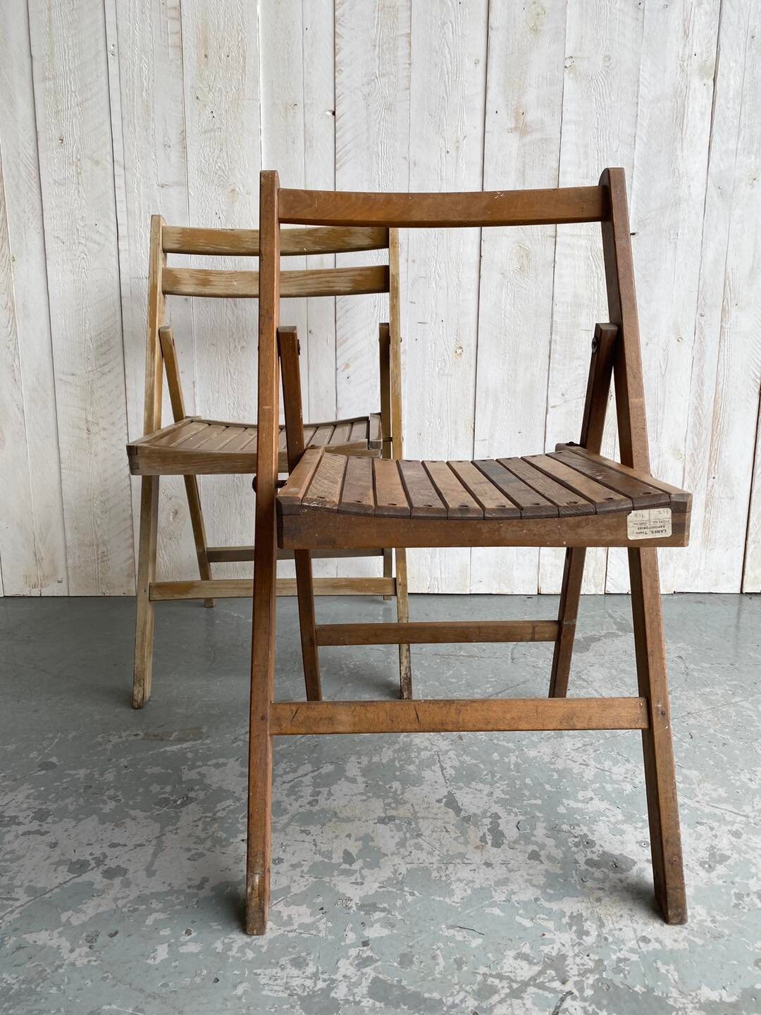 Pair of Fold up Wooden Chairs Etsy