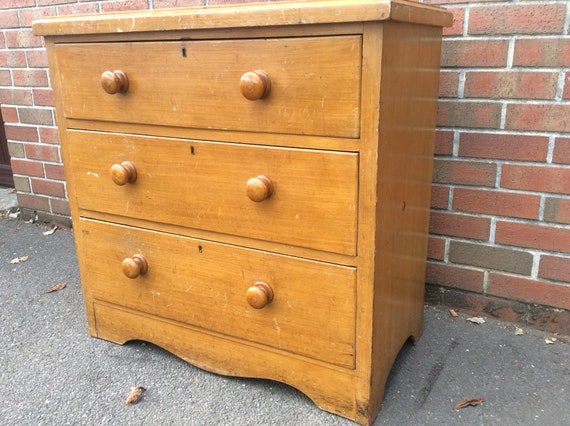 Victorian Beech Chest Of Drawers Etsy