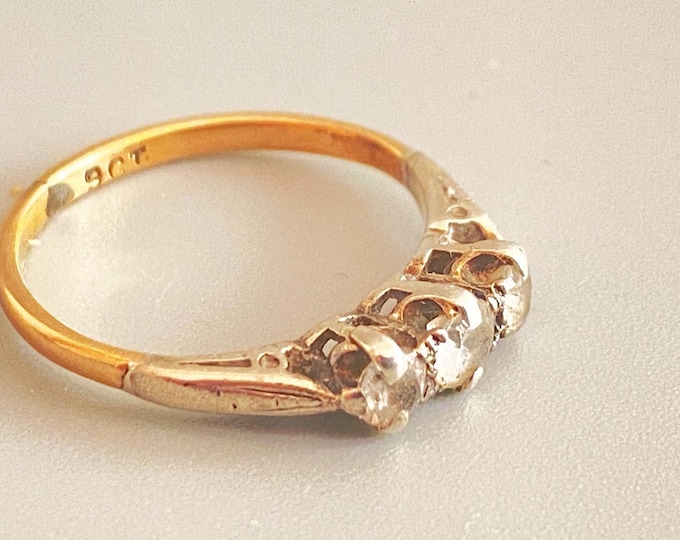 9ct Gold and Silver Ring Size K