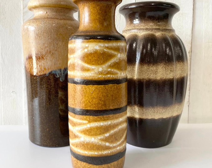 Three Mid Century West German Vases