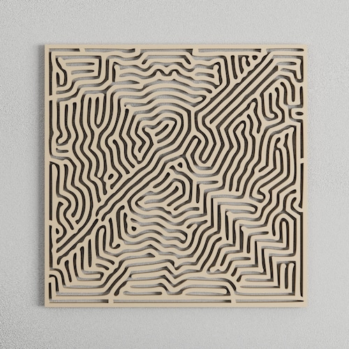 Wall Art Wood 3d Model Wood Hanging Modern Wood Art Etsy