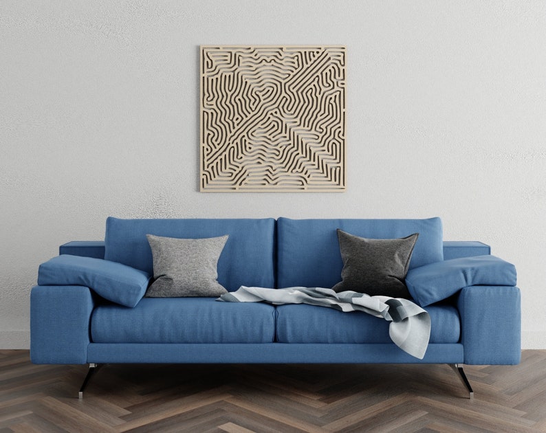 Wall Art Wood 3d Model Wood Hanging Modern Wood Art CNC Wall Art Stl